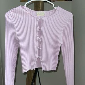 Lilac Urban Outfitters Cropped Button Up Lavender